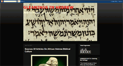 Desktop Screenshot of gleaningsinhebrew.blogspot.com