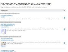 Tablet Screenshot of eleccionesyapoderadosalianza2009.blogspot.com