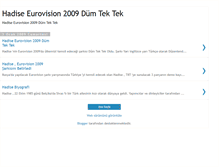 Tablet Screenshot of hadise-eurovision-2009-dum-tek-tek.blogspot.com