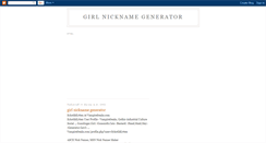 Desktop Screenshot of girlnicknamegenerator.blogspot.com