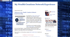 Desktop Screenshot of mywealthcreationsnetworkexperience.blogspot.com