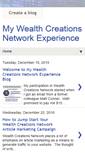Mobile Screenshot of mywealthcreationsnetworkexperience.blogspot.com