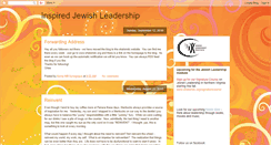 Desktop Screenshot of inspiredjewishleadership.blogspot.com