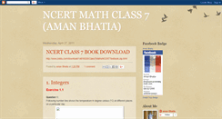 Desktop Screenshot of ncert7math.blogspot.com