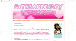 Desktop Screenshot of extraordinaryloveforyou.blogspot.com