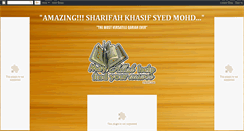 Desktop Screenshot of amazingsharifahkhasif.blogspot.com