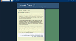Desktop Screenshot of corporatefinance101.blogspot.com