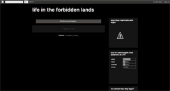 Desktop Screenshot of lifeintheforbiddenlands.blogspot.com