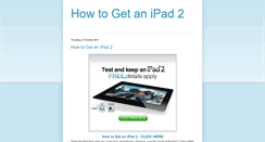 Desktop Screenshot of howtogetanipad2.blogspot.com