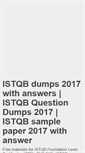 Mobile Screenshot of istqbdumps.blogspot.com