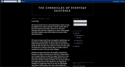 Desktop Screenshot of croniclesofeverydayexistence.blogspot.com