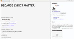 Desktop Screenshot of lyricsmatter.blogspot.com