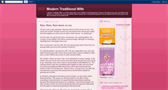 Desktop Screenshot of moderntraditionalwife.blogspot.com