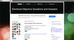 Desktop Screenshot of electricalobjectivetestquestions.blogspot.com