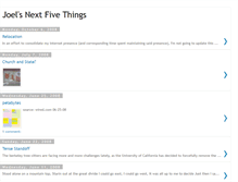 Tablet Screenshot of joelsfive.blogspot.com