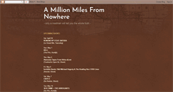 Desktop Screenshot of amillionmilesfromnowhere.blogspot.com