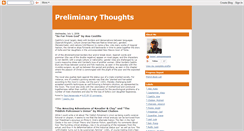 Desktop Screenshot of preliminarythoughts.blogspot.com