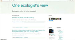 Desktop Screenshot of oneecologistsview.blogspot.com