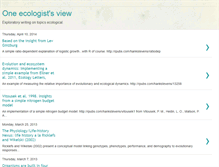 Tablet Screenshot of oneecologistsview.blogspot.com