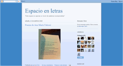 Desktop Screenshot of espacioenletras.blogspot.com