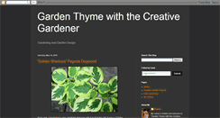 Desktop Screenshot of gardenthymewiththecreativegardener.blogspot.com