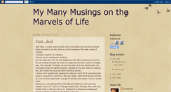 Desktop Screenshot of mymanymusingsonthemarvelsoflife.blogspot.com