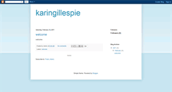 Desktop Screenshot of karingillespie.blogspot.com