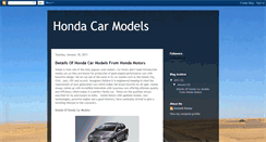 Desktop Screenshot of hondacarmodelsinindia.blogspot.com