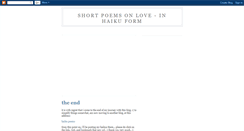 Desktop Screenshot of love-poems-haiku.blogspot.com