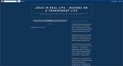 Desktop Screenshot of jesusinreallife.blogspot.com