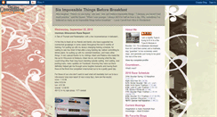 Desktop Screenshot of impossiblebeforebreakfast.blogspot.com