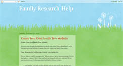 Desktop Screenshot of familyresearchhelp.blogspot.com