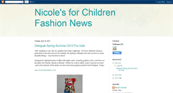 Desktop Screenshot of nicolesforchildrenfashionnews.blogspot.com