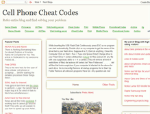 Tablet Screenshot of cellphonecheatcodes.blogspot.com