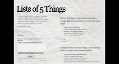 Desktop Screenshot of listsof5things.blogspot.com