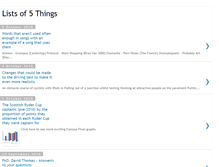 Tablet Screenshot of listsof5things.blogspot.com