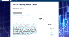 Desktop Screenshot of alexv3rdsinsuranceguide.blogspot.com