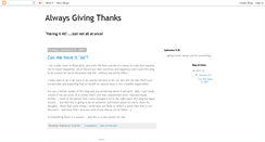 Desktop Screenshot of alwaysgivingthanks.blogspot.com