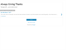 Tablet Screenshot of alwaysgivingthanks.blogspot.com