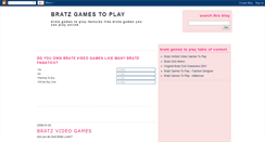 Desktop Screenshot of bratzgamestoplay.blogspot.com