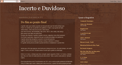 Desktop Screenshot of incertoeduvidoso.blogspot.com