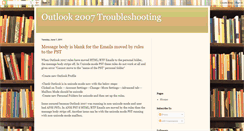 Desktop Screenshot of outlook2007troubleshooting.blogspot.com