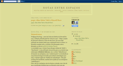 Desktop Screenshot of notasentreeespacos.blogspot.com