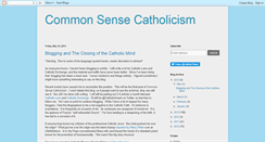 Desktop Screenshot of commonsensecatholicism.blogspot.com