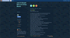 Desktop Screenshot of justasimplegirlinacrazyworld.blogspot.com