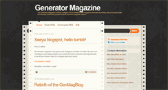 Desktop Screenshot of generatormagazine.blogspot.com