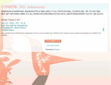 Tablet Screenshot of comedk-admissions.blogspot.com