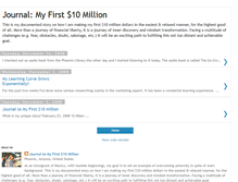 Tablet Screenshot of journalmyfirst10million.blogspot.com