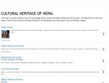 Tablet Screenshot of culturalheritagenepal.blogspot.com