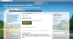 Desktop Screenshot of imranseriesbymazharkaleem.blogspot.com